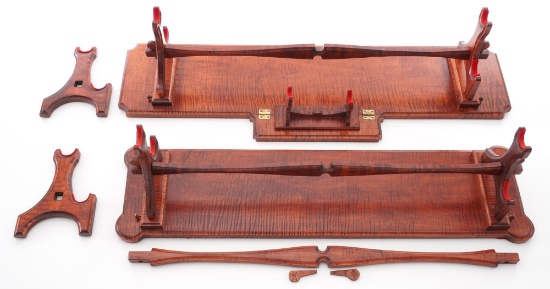 Lot of Two (2) Custom Made "Premium" Curly Maple Wood Kentucky Long Rifle Racks