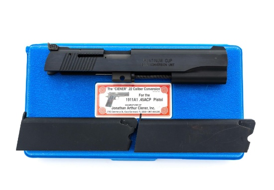 Ciener Platinum Cup .22 cal. Conversion for 1911A1 Pistol w/Case and Magazines
