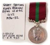Great Britain King's African Rifles LS & GC Medal