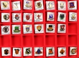 U.S. ROTC Crest Pins (20) and Signal Battalion Crest Pins (7)