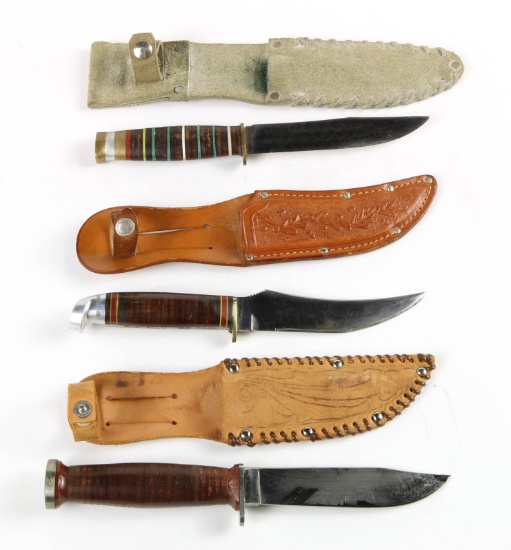 Knives with Leather Sheaths (3)