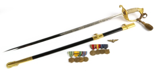 U.S. Coast Guard Presentation Sword to Alexander W. Wuerker and Service Medals