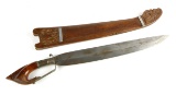 Indonesian Sword with Carved Wood Scabbard