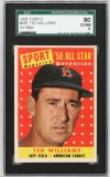 Baseball Card 1958 Topps, #485 Ted Williams - All Star