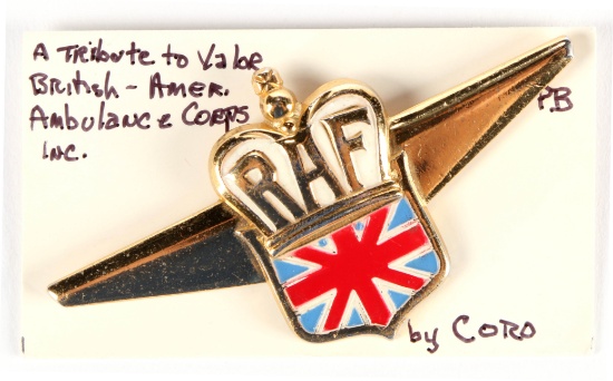 Early WWII British American Ambulance Corps Donation Pin