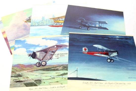 Charles H. Hubbell Color Aviation Lithographs (12)