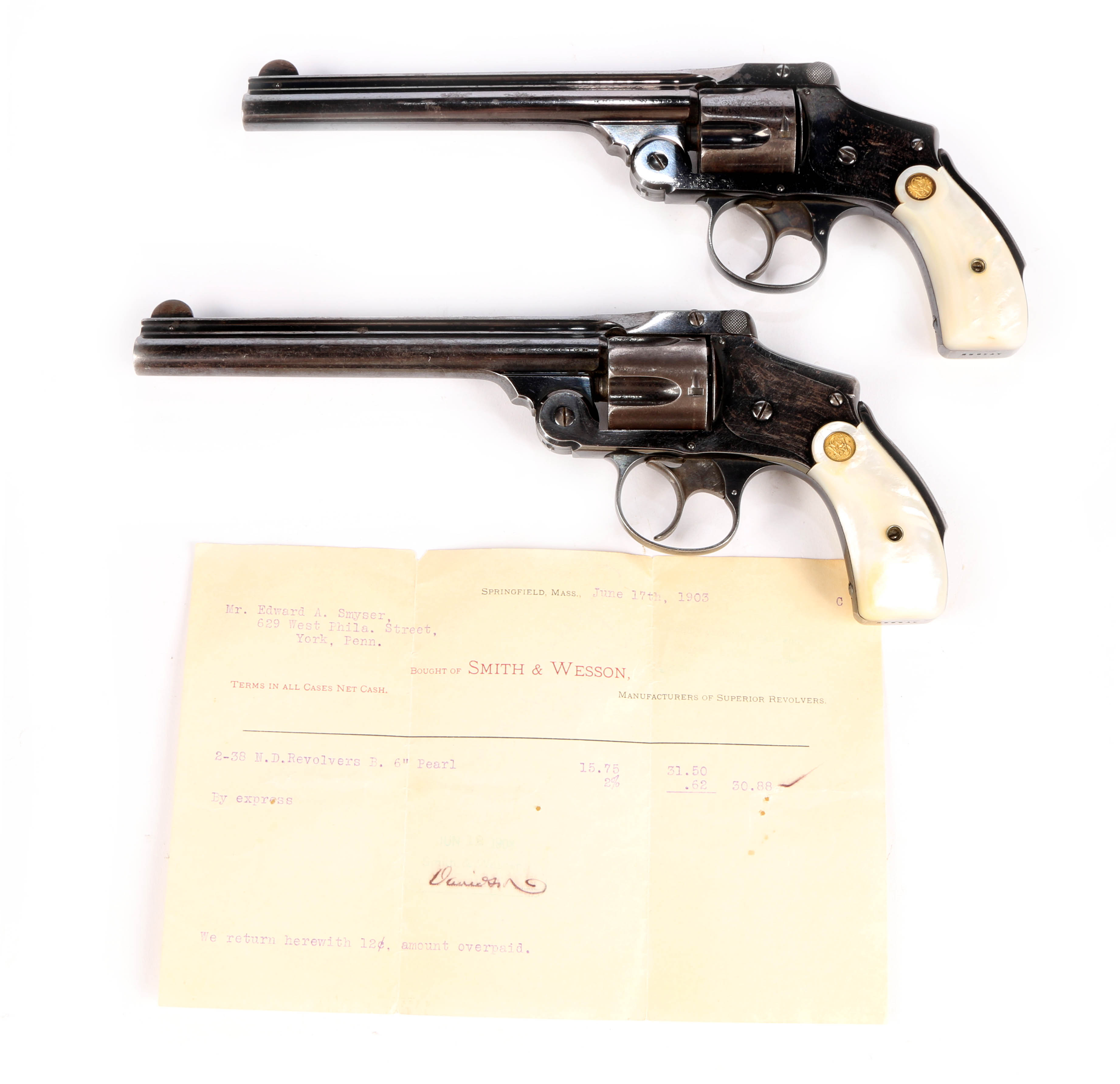 Lot - ANTIQUE SMITH & WESSON .32 S&W DOUBLE ACTION 3RD MODEL TOP-BREAK  REVOLVER