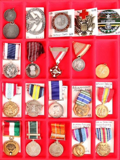 Military Medals (17) Hat Pins (4)