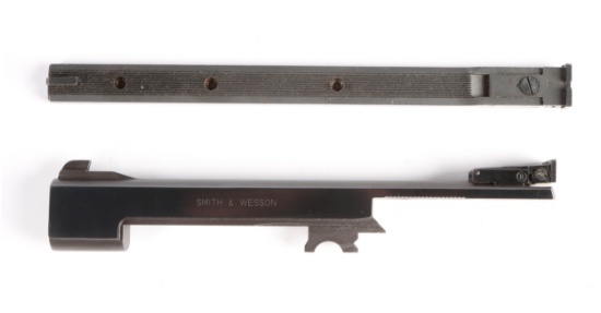 Smith & Wesson barrel assembly/slide for model 41.  Also included is a top rail with a Bowmar sight.