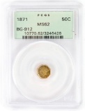 Half Dollar Gold Coin - 1871