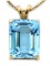 14K Gold Blue Topaz Pendant