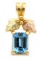 10K 2-Tone Gold Blue Topaz Pendant