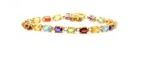 14K Multi Gem Stone Bracelet