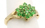 14K Gold & Emerald Cluster Ring