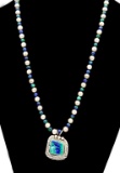 Sterling Silver Azurite/Malachite Necklace