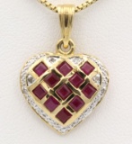 14K Gold & Ruby Heart Pendant