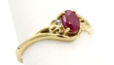 10K Gold & Ruby/Diamond Ring