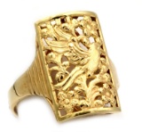14K Gold Peacock Ring