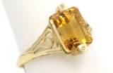 14K Gold & Citrine Ring