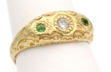 14K Gold w/Diamond & Aventurine Ring