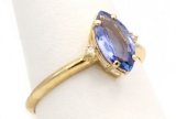 14K Gold Tanzanite & Diamond Ring