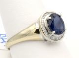 14K White Gold, Sapphire & Diamond Ring