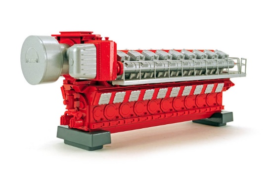 MAN Diesel Ship Motor Type 48/60B - 18 Cylinder - Red