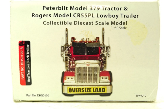 Peterbilt 379 w/Rogers 3-Axle Lowboy - Red