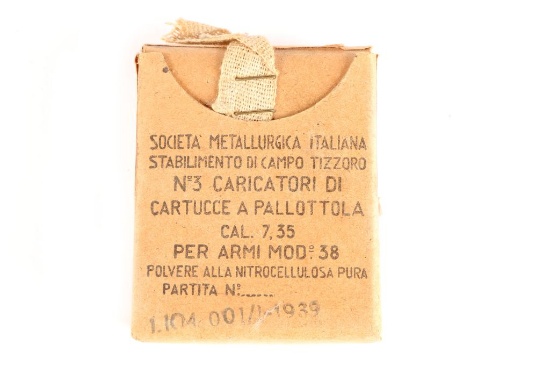 Open Box of 18 Rounds 7.35 Italian Ammunition