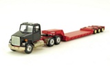 Freightliner Tractor w/Lowboy Trailer - Black/Red