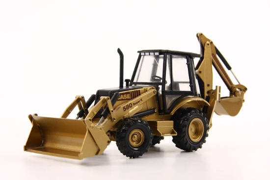 Case 580 Super K Backhoe Loader - Gold - 1:35
