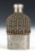 Glass Flask With Wicker Wrap & Cup