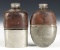2 Glass & Leather Flasks