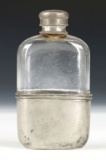 Glass Flask With Pewter Cup