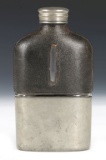 Glass Flask With Leather & Cup