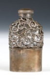 Glass Flask Caged With Vines & Flowers Scroll Work