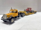 Mack B81 Tractor w/Winch & 2-Axle Lowboy & Autocar Load