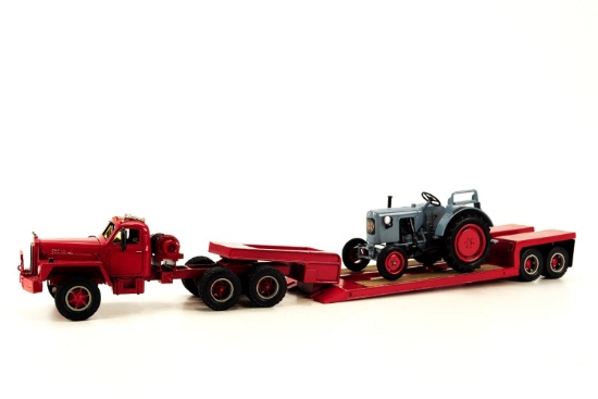 Mack B-81 Tandem Axle Tractor w/Winch/Trailer and Tractor Load