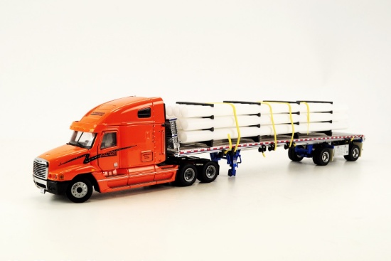 Freightliner Century w/East Flatbed Trailer & Load - Schneider