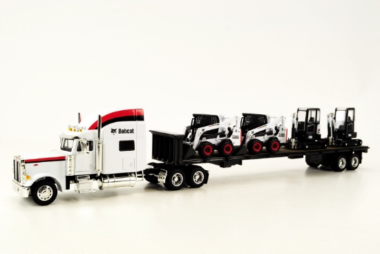 Peterbilt 579 w/Flatbed & 2 Bobcat Skidders & Excavators