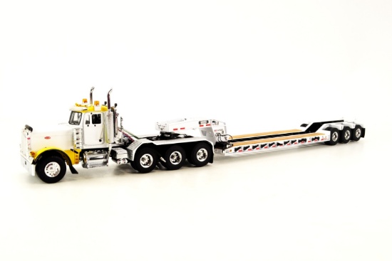 Peterbilt 379 Tractor w/Rogers Lowboy - White/Yellow