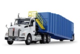 Kenworth T880 Winch Truck w/Frac Tank Trailer - White/Blue - 1:34