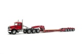 Mack Granite w/Rogers 4-Axle Flip Lowboy - Red/Red