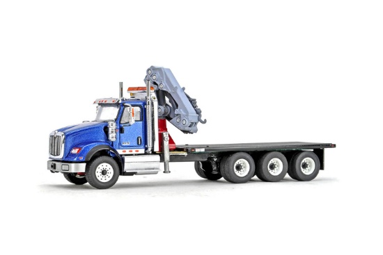 International HX Tractor & Flatbed w/Crane - Blue