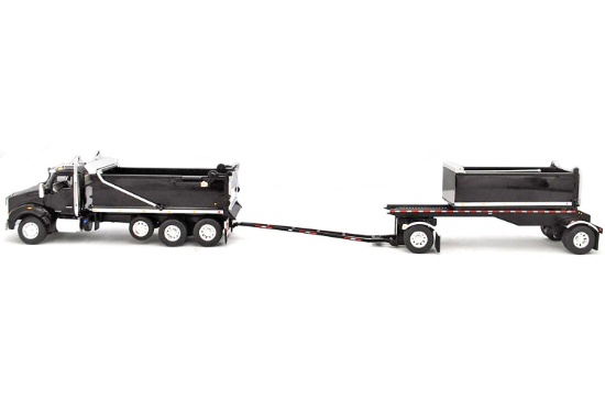 Kenworth T880 Rogue Dump w/Transfer Dump - Black - 1:64