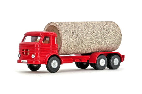 3-Axle Cabover Truck w/Culvert Pipe - Red
