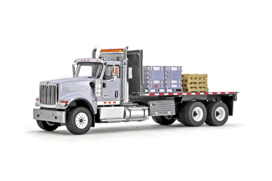 International HX Flatbed Truck w/Pallet Load - Grey