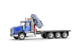 International HX Tractor & Flatbed w/Crane - Blue