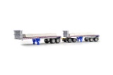 East Double Flat Bed Trailers w/Pipe Loads