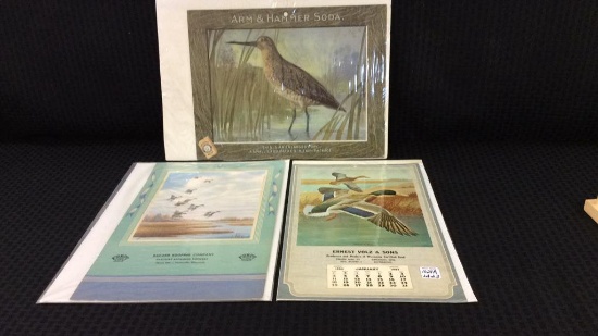 Lot of 3 Adv. Duck Calendars Including